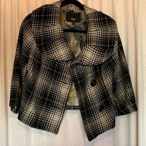 EUC Plaid Wool Cropped Jacket size M